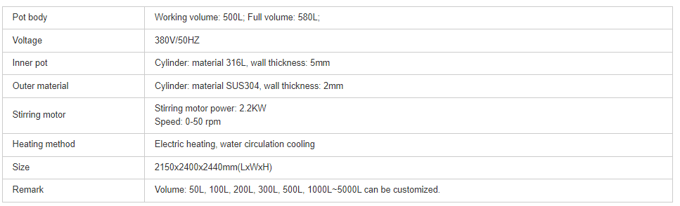 500L de capacidade