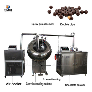 Máquina de revestimento de chocolate para alimentos com amêndoa e amendoim em aço inoxidável