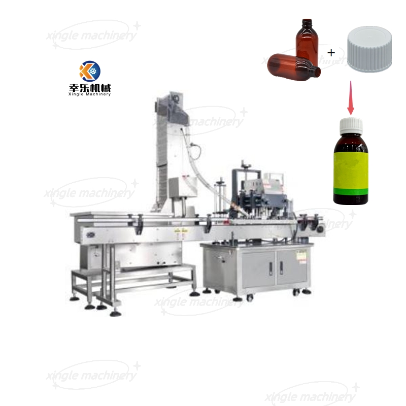 Máquina tampadora de vedação de tampa de garrafa servo totalmente automática para linha de embalagem