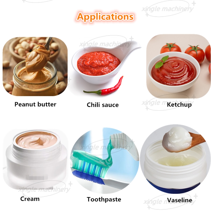Máquina de enchimento de creme cosmético de pasta de quatro cabeças