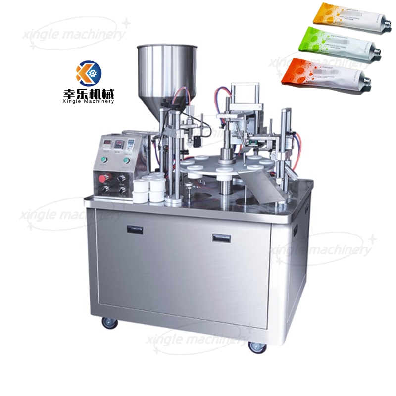 Máquina semiautomática de enchimento e selagem de tubos de alumínio
