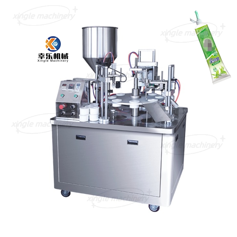 Máquina semiautomática de enchimento e selagem de tubos de alumínio
