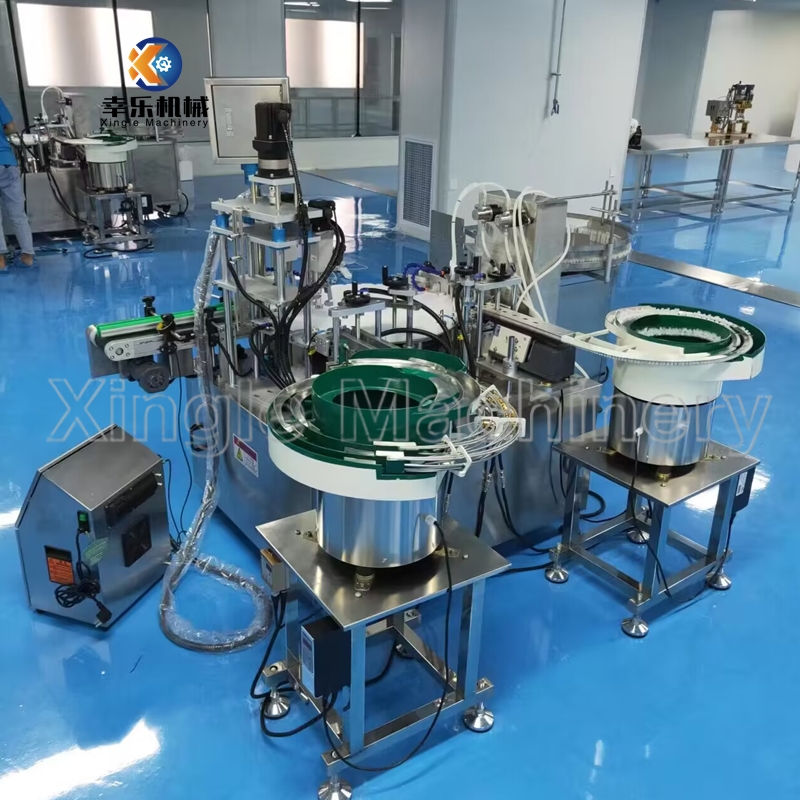 Máquina automática completa de enchimento e tampagem de frascos de perfume líquido