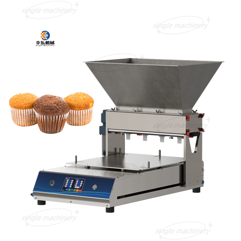 Máquina de enchimento automática pequena de mesa para fazer cupcakes de chocolate