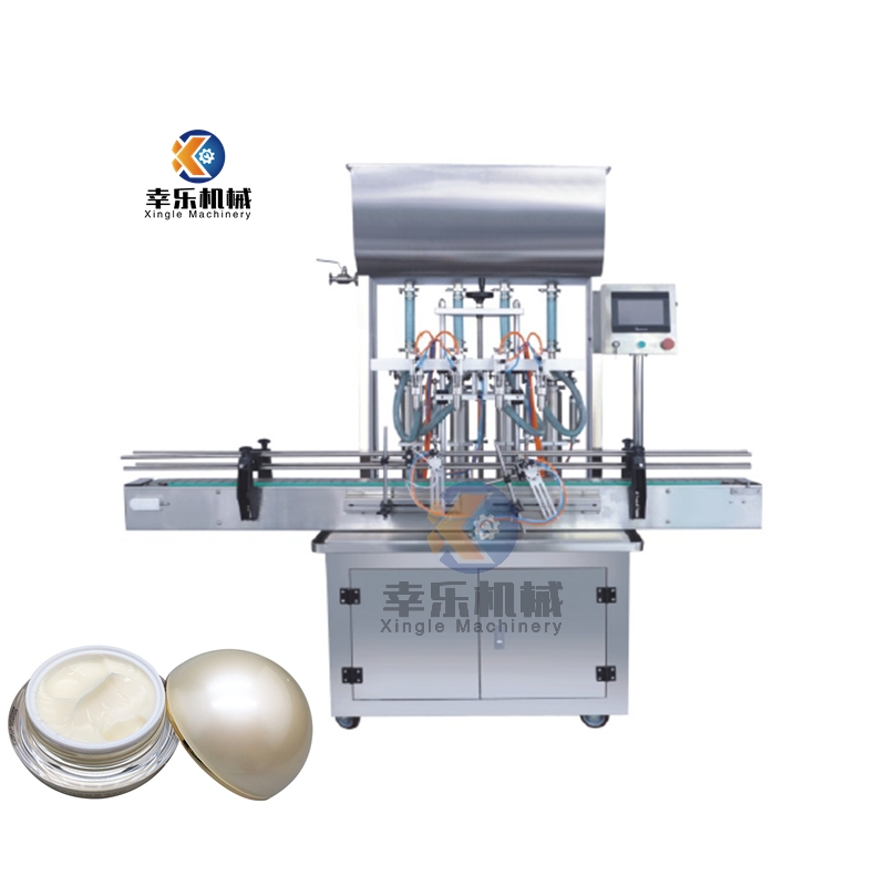 Máquina de enchimento de creme cosmético de pasta de quatro cabeças