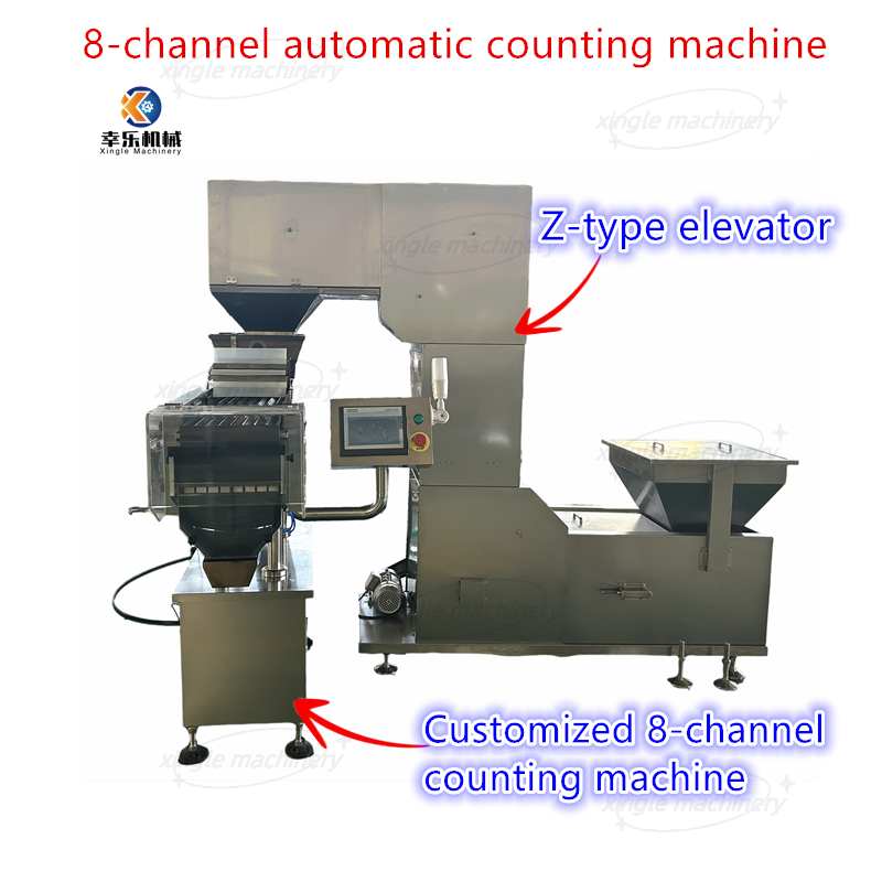 Máquina de contagem de doces totalmente automática de 8 canais com elevador tipo Z