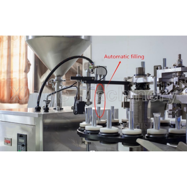 Máquina semiautomática de selagem de tubos de alumínio para loção cosmética