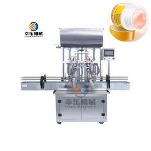 Máquina de enchimento de creme cosmético de pasta de quatro cabeças