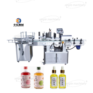 Máquina automática de rotulagem vertical de garrafas redondas para garrafas de vidro
