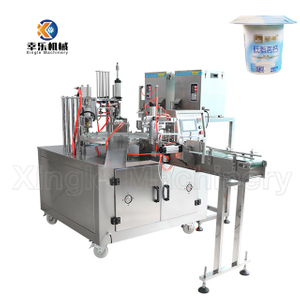 Máquina automática de enchimento e selagem de copo de iogurte e geléia de molho