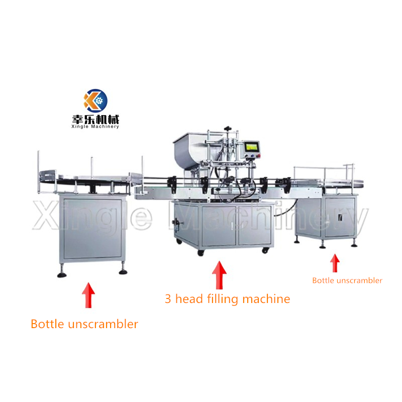 Máquina de enchimento automática de pasta líquida de três cabeças de alta precisão