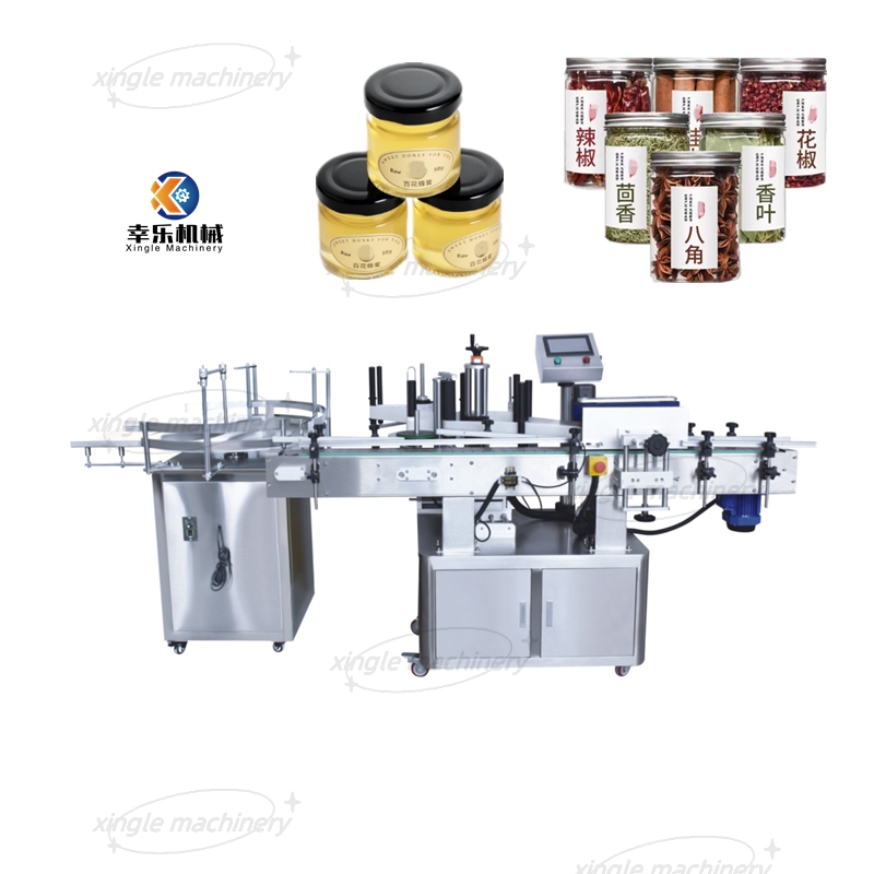 Máquina automática de rotulagem vertical de garrafas redondas para garrafas de vidro