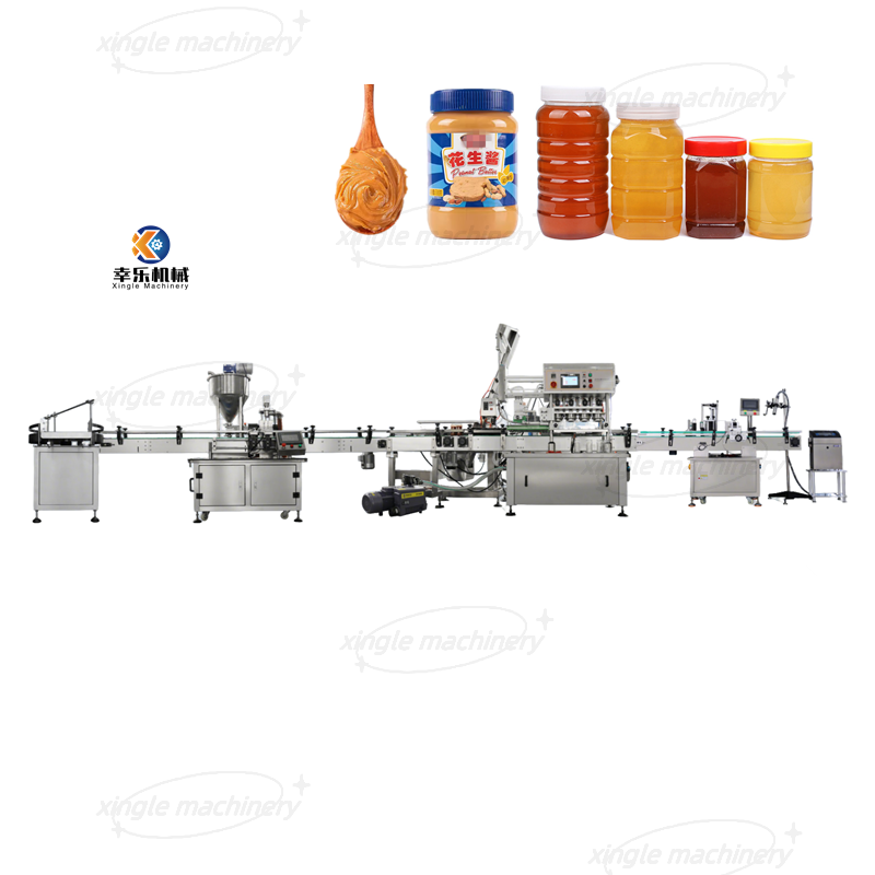 Linha de produção de embalagem para enchimento automático de pasta de geléia de garrafa