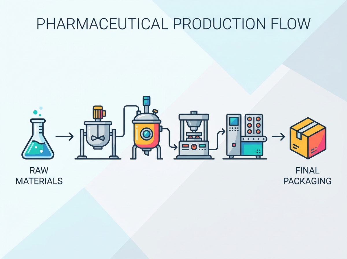 Equipamento de produ&ccedil;&atilde;o farmac&ecirc;utica em ambiente de sala limpa