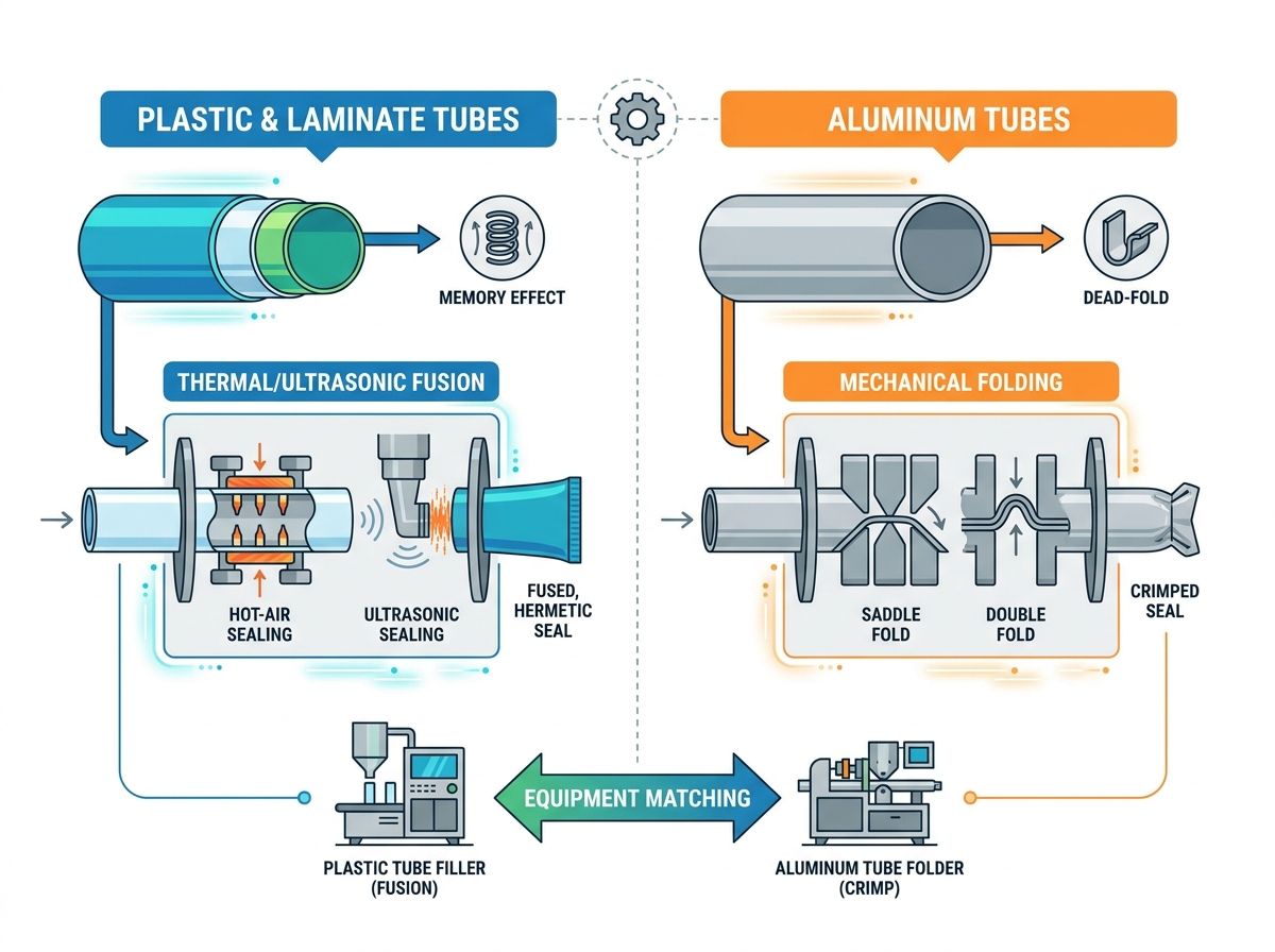 M&aacute;quina de enchimento e selagem de tubos para processamento de tubos