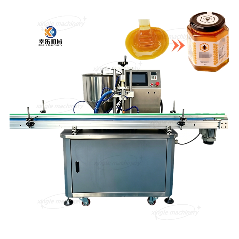 Linha de enchimento automática do mel do doce do engarrafamento da garrafa de vidro plástica